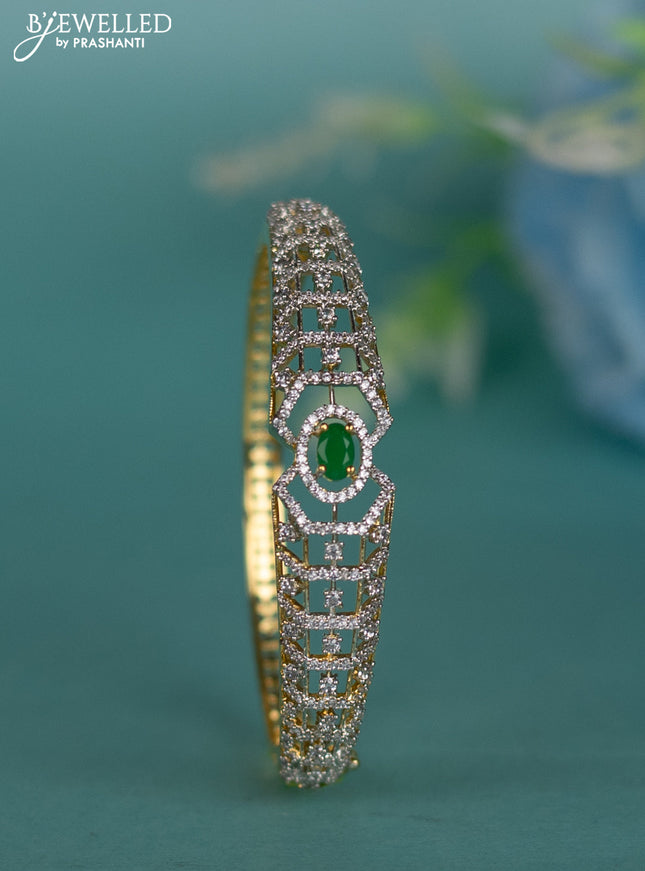 Zircon bracelet with emerald and cz stones
