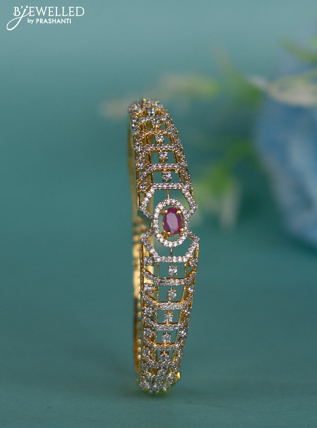 Zircon bracelet with ruby and cz stones