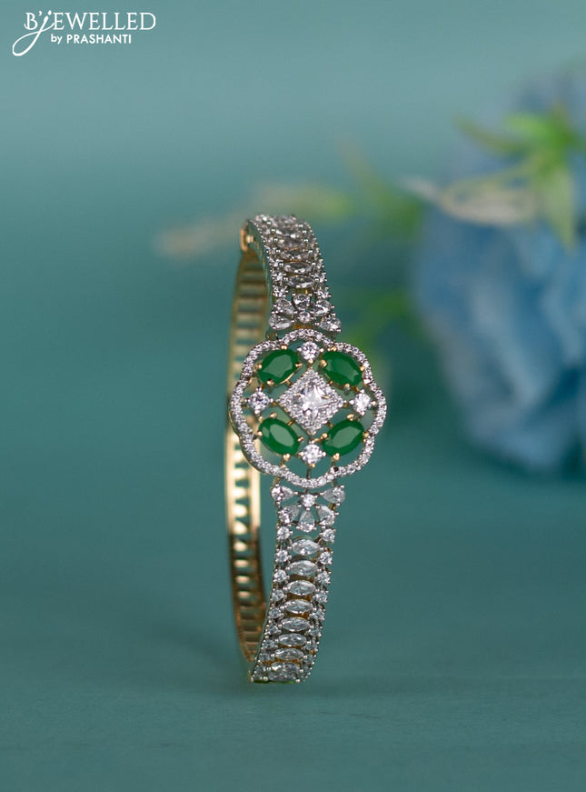 Zircon bracelet with emerald and cz stones