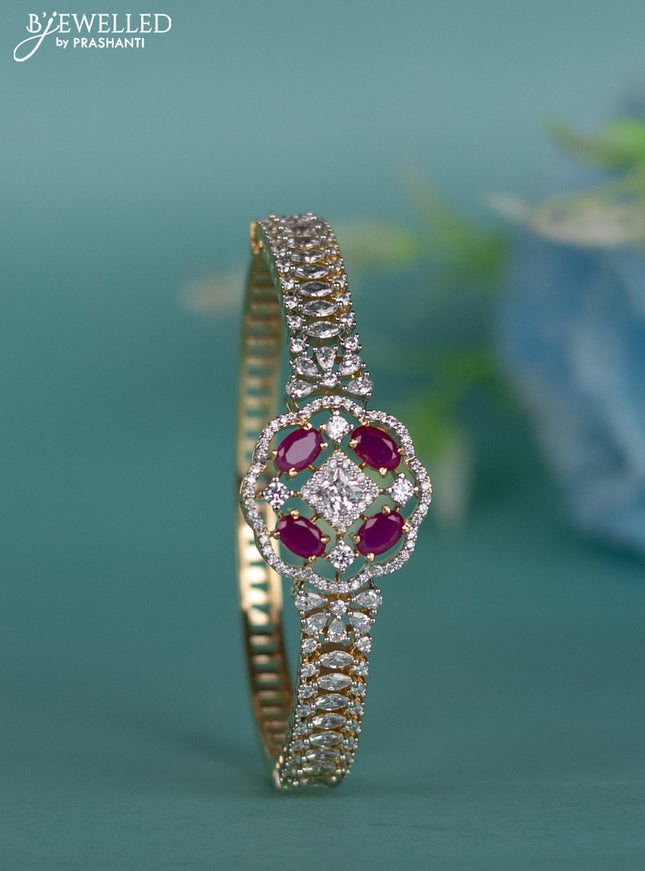 Zircon bracelet with ruby and cz stones