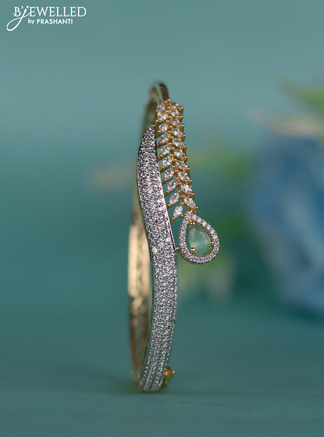 Zircon bracelet with mint green and cz stones