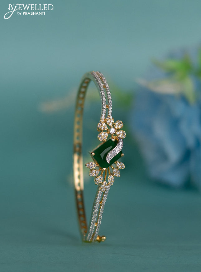 Zircon bracelet with emerald and cz stones