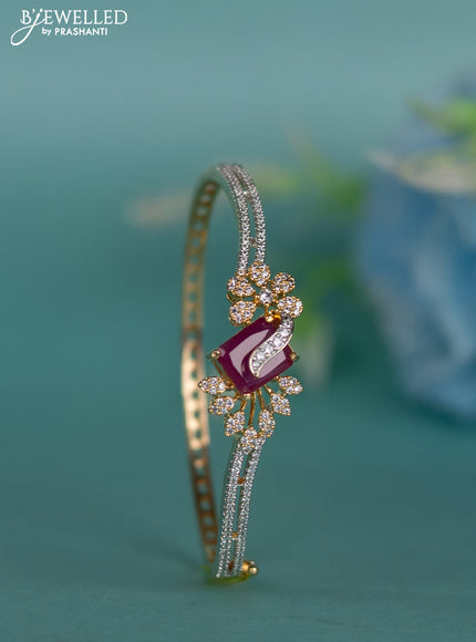 Zircon bracelet with ruby and cz stones