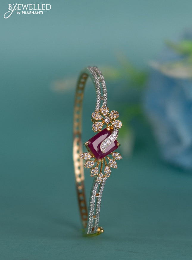 Zircon bracelet with ruby and cz stones
