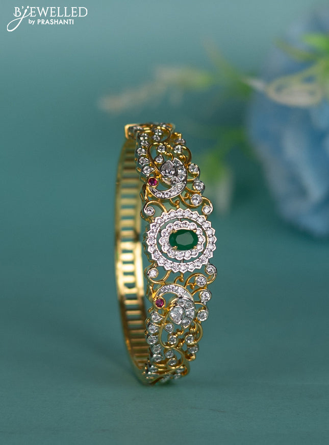 Zircon bracelet peacock design with kemp and cz stones