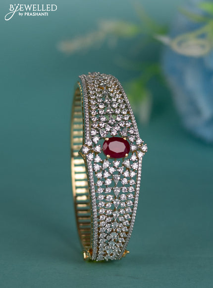 Zircon bracelet with ruby and cz stones