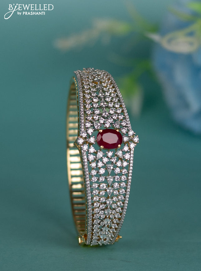 Zircon bracelet with ruby and cz stones