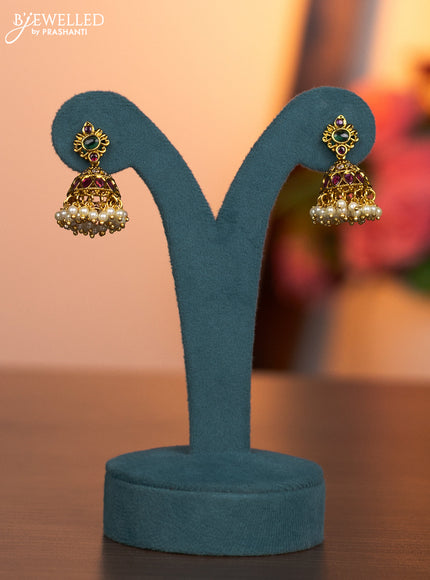 Antique haaram manga pattern with kemp and cz stones