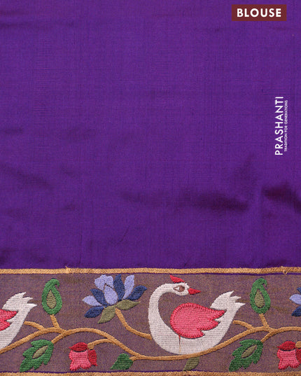 Violet & Pink Pochampally Silk saree with Border Embroidery