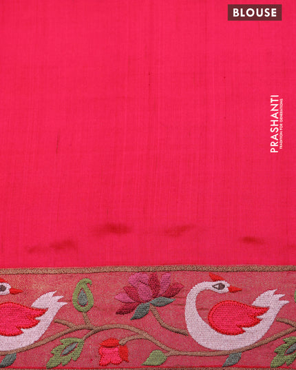 Pink & orange Pochampally Silk saree with Border Embroidery