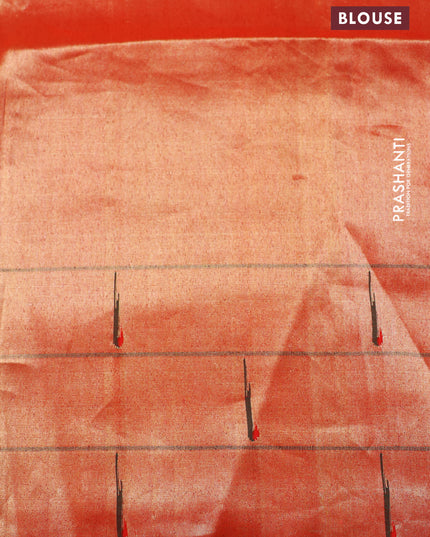 Rust & Red Pure Zari Kota saree with muniya border & paithani pallu