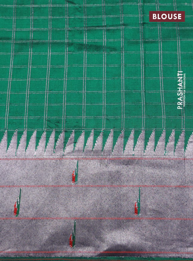 Black Zari Kota With Rich Silver Zari Paithani Pallu Weaving