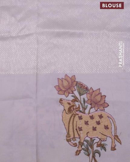 Pastel Pink Kanchipuram Silk Saree with Pichwai Embroided Border