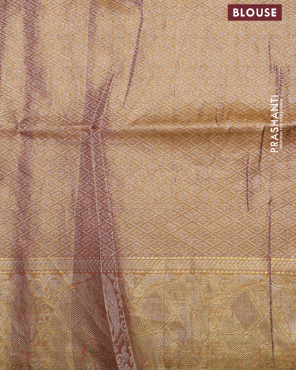 Golden Tissue Kanchipuram Silk Saree with allover embroidery