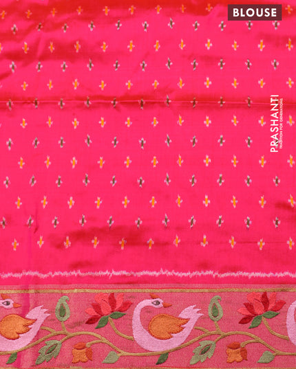 Pink Pochampally Silk saree with Border Embroidery