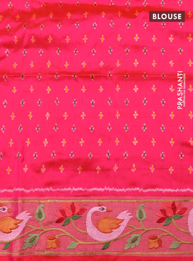 Pink Pochampally Silk saree with Border Embroidery