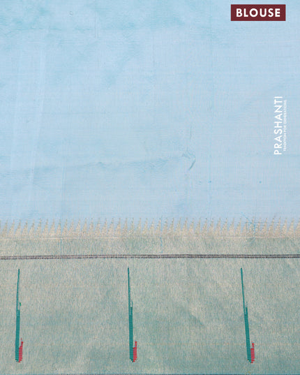 Pastel green Georgette Saree with Chikankari Work & paithani pallu