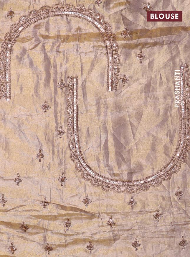 Pure tissue kanchipuram silk saree with border embroidery