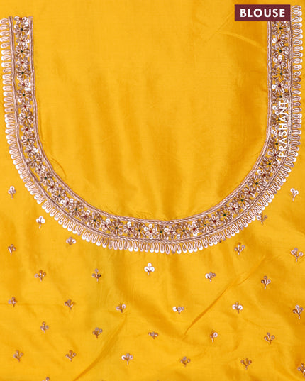 Yellow banarasi uppada silk saree with allover mina weaves & border embroidery