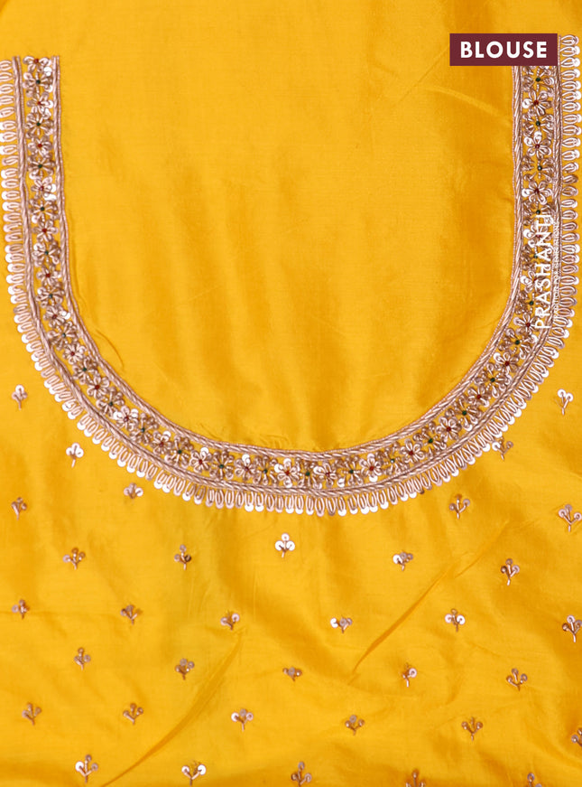 Yellow banarasi uppada silk saree with allover mina weaves & border embroidery