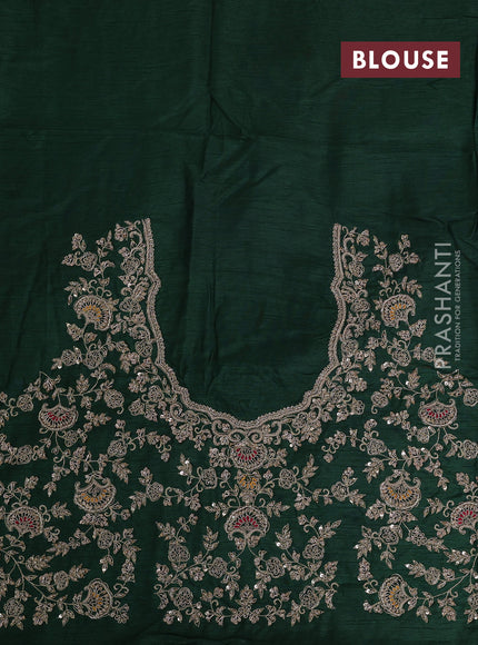 Orange-Green Pure banarasi uppada silk saree With Allover Brocade weaves & Scallop Design embroidery Border & work blouse