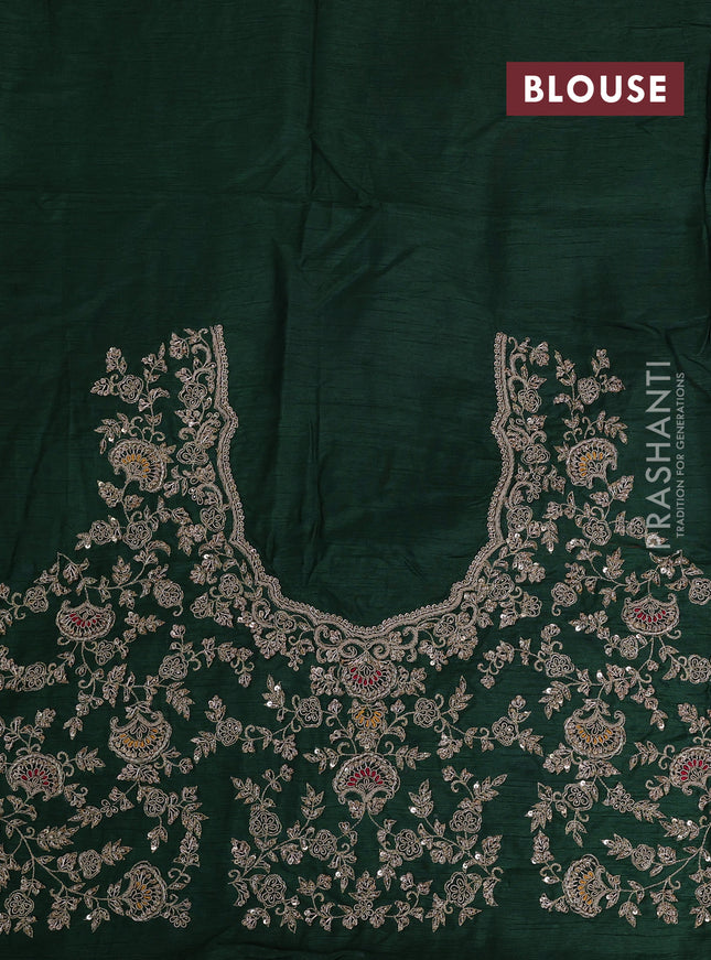 Orange-Green Pure banarasi uppada silk saree With Allover Brocade weaves & Scallop Design embroidery Border & work blouse