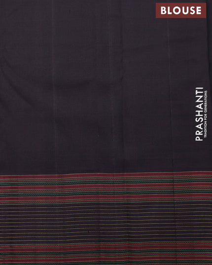 Light Blue-Deep jamun Pure Kanchipuram silk saree With Allover zari checked pattern