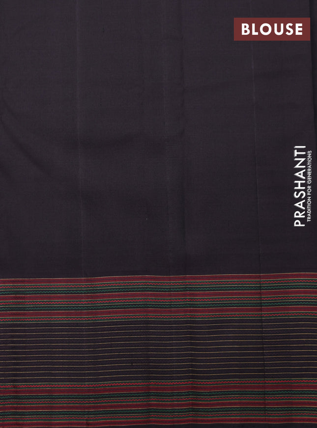 Light Blue-Deep jamun Pure Kanchipuram silk saree With Allover zari checked pattern