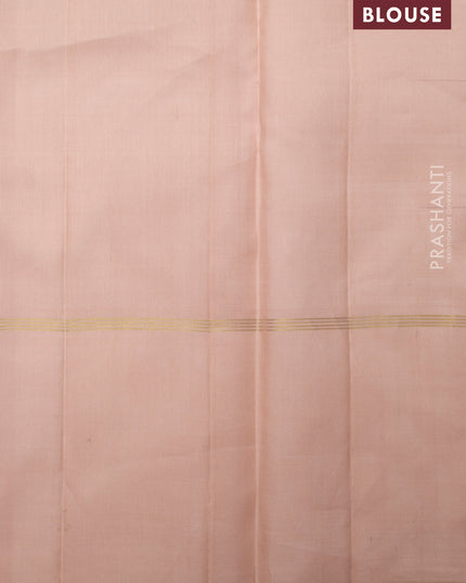 Wine Shade-Mustard yellow Pure Kanchipuram Silk Saree With Checked pattern & ganga Jamuna Border