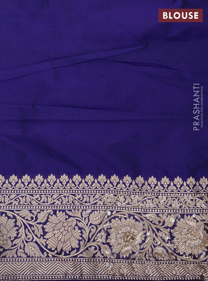 Violet Banarasi Uppada silk saree with allover zari weaves & embroidery border