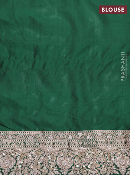 Green Banarasi Uppada silk saree with allover zari weaves & embroidery border