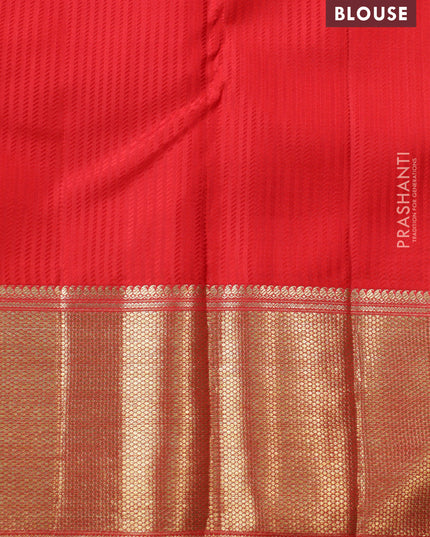 Red Pure kanchipuram silk saree with allover zari checks & annam buttas and zari woven border