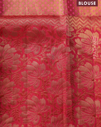 Sandal-Pink Pure kanchipuram silk saree with allover brocade zari weaves & rich zari woven border