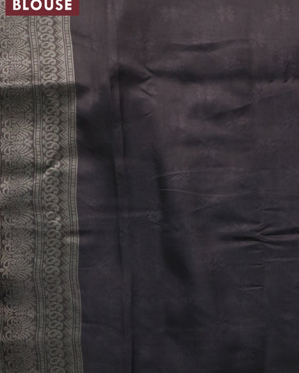 Banarasi softy silk saree red and black with allover silver zari woven brocade weaves and silver zari woven border