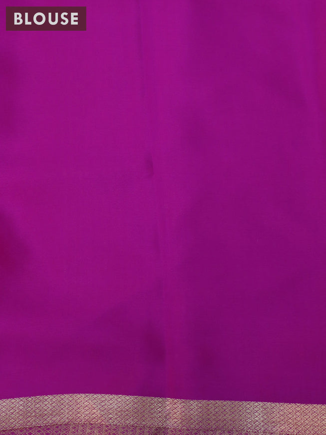Pure mysore silk saree pink with allover self emoss and zari woven border
