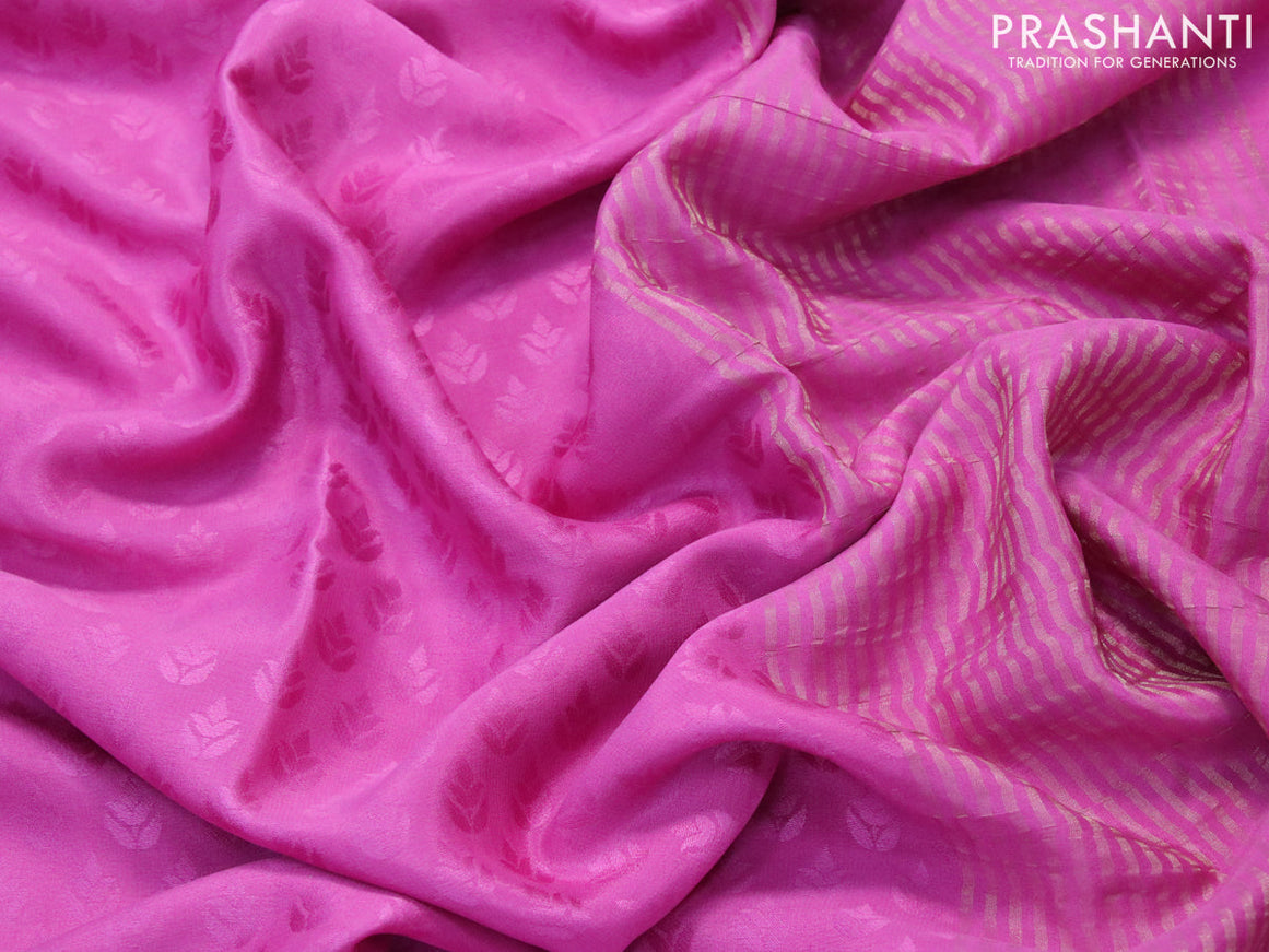 Pure mysore silk saree mauve pink with allover self emoss and zari woven border