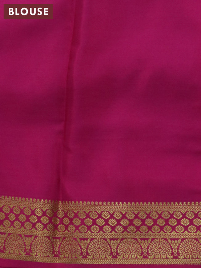 Pure mysore silk saree light blue and pink with zari woven buttas and zari woven border