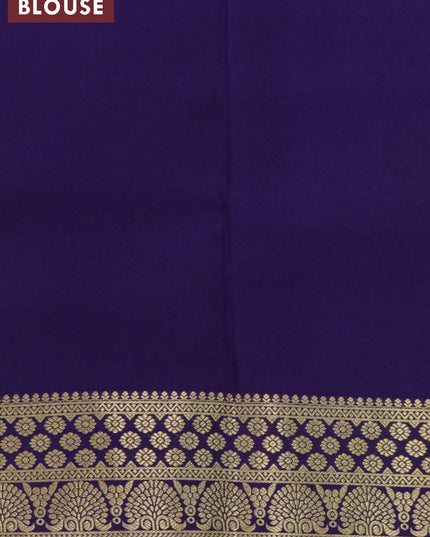 Pure mysore silk saree teal green and dark blue with zari woven buttas and zari woven border