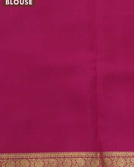 Pure mysore silk saree light blue and pink with allover zari woven buttas and zari woven border