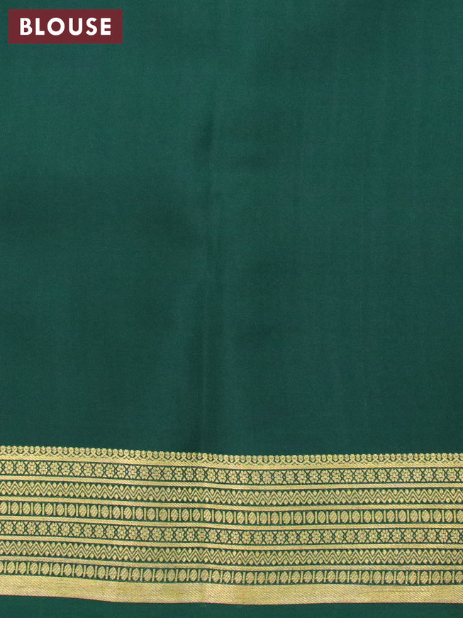 Pure mysore silk saree green with allover zari weaves and zari woven border