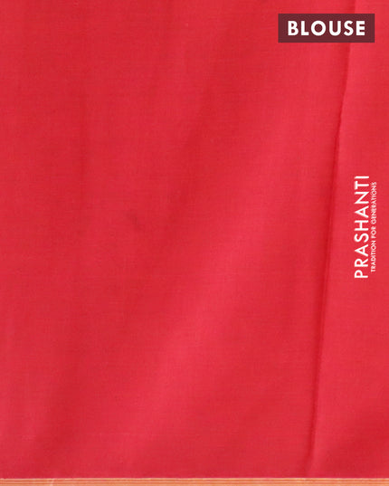 Mul cotton saree black and red with allover butta prints and small zari woven border