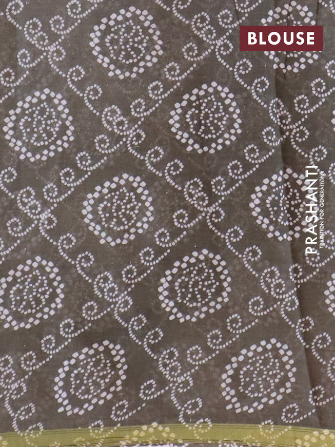 Mul cotton saree grey shade with allover ajrakh prints and small zari woven border