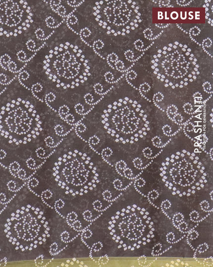 Mul cotton saree dark grey with allover butta prints and small zari woven border