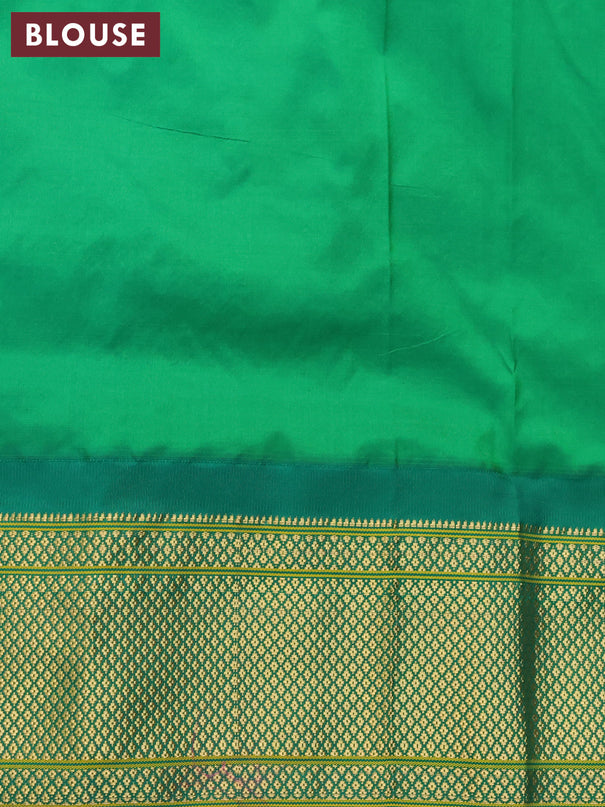 Pure paithani silk saree pink and green with annam zari woven buttas and zari woven border