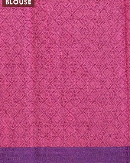 South kota saree pink and blue with thread woven buttas and thread woven border