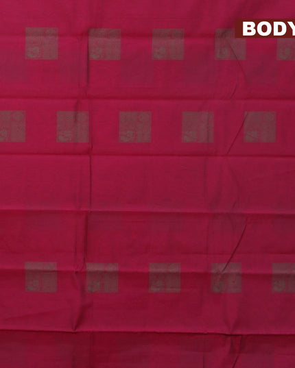 South kota saree magenta pink and green shade with thread woven box type buttas and thread woven border