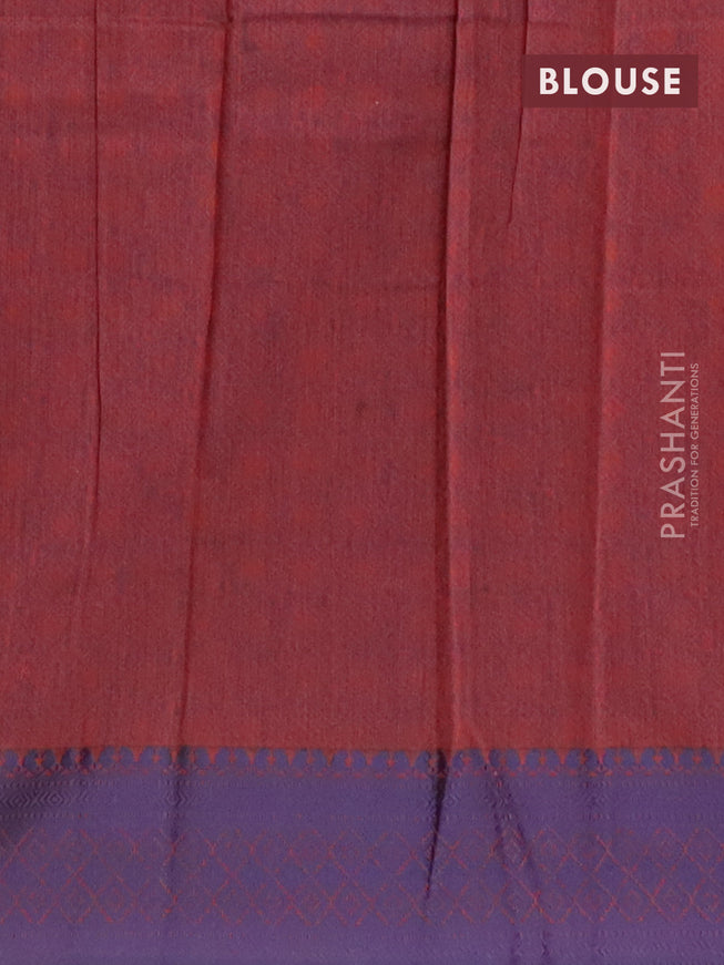 South kota saree maroon and blue with thread woven buttas and simple border