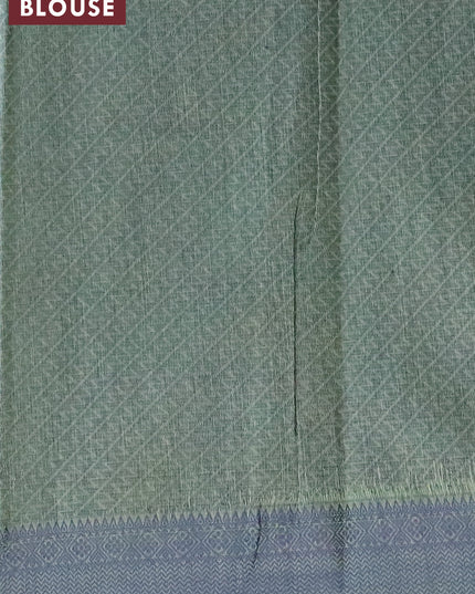 South kota saree green shade and blue with thread woven buttas and thread woven border