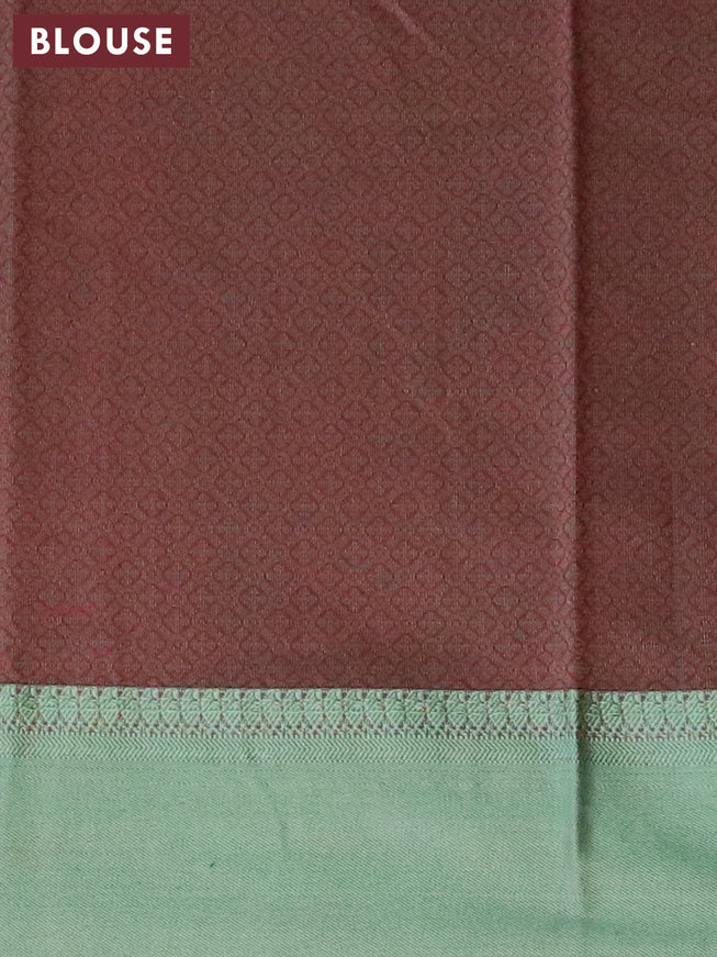 South kota saree maroon and pastel green with thread woven box type buttas and thread woven border