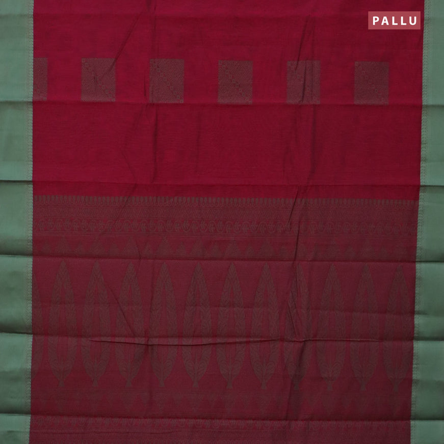 South kota saree magenta pink and teal green with thread woven box type buttas and thread woven border